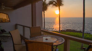 The view from the lanai is perfect for viewing sunsets.